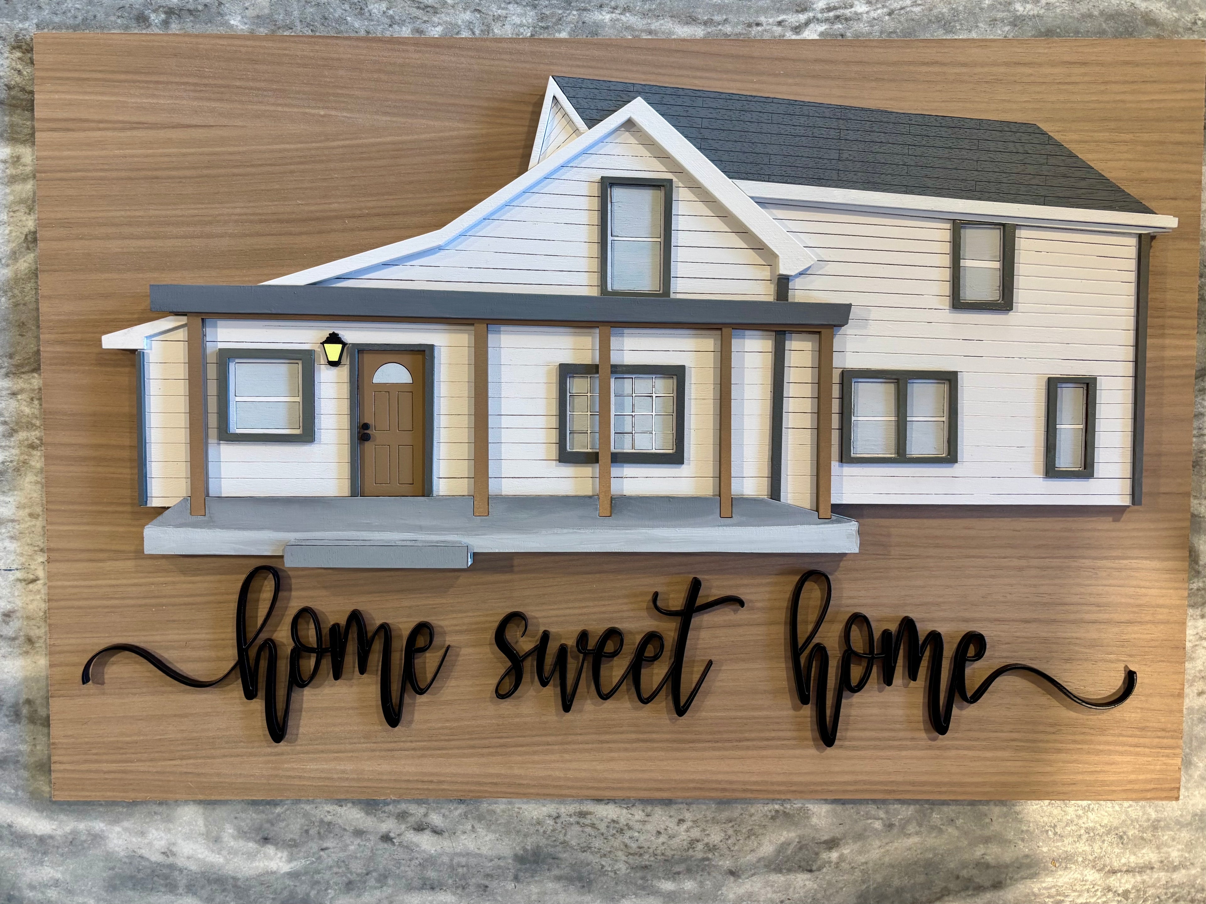Custom rendering of your home| 3d wood artwork