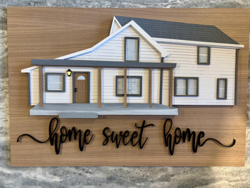 Custom rendering of your home| 3d wood artwork