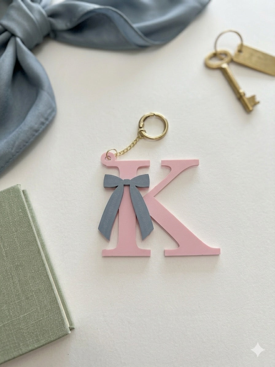 Personalized Bag charms with bows